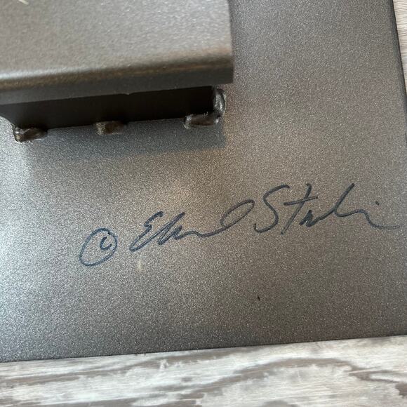 Vintage Mixed Media Wall Art Signed “E Stathis” Gold Texture & Iridescent Glass - Picture 5 of 5